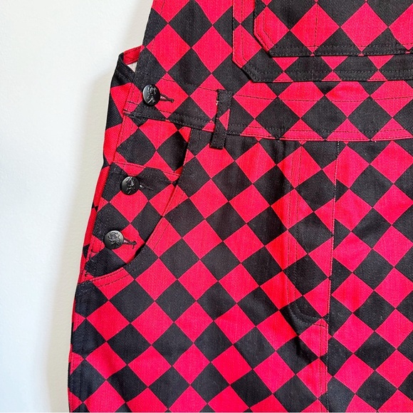 SALE NWT Black Friday Harlequin Checkered Overall Shorts, ModCloth, Harley Quinn - Picture 7 of 9